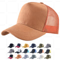 Unisex Spring Summer Beach Mesh Blank Breathable Baseball Caps 5 Panel 100% Cotton Custom Logo Embroidery Trucker Hats