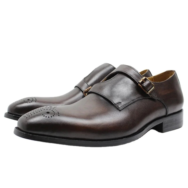 Men's Dress Loafer Shoes Monk Strap Slip on Dress Shoes