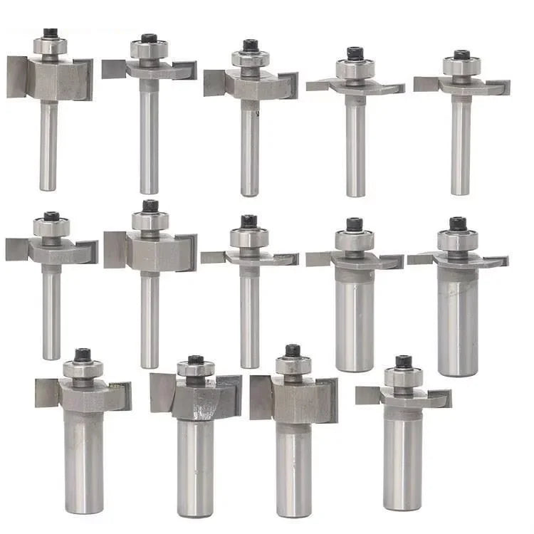 Customizable Industrial Grade Router Bits 1/2\" Shank T Type Bearings Wood Milling Cutter 1/4\" Shank Rabbeting Bit OEM Support