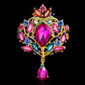 Women Rhinestone Alloy Broochexaggerated Beautiful Crystal Pin Jewelry