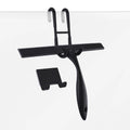 Custom Packaged 10-Inch Black Silicone Window Squeegee with Hook Functional Shower Glass Cleaning Brush