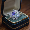 Low Price Wholesale Natural Oval Cut Tanzanite Topaz Adjustable 925 Sterling Silver Platinum Wedding Party Jewelry Ring Shandong