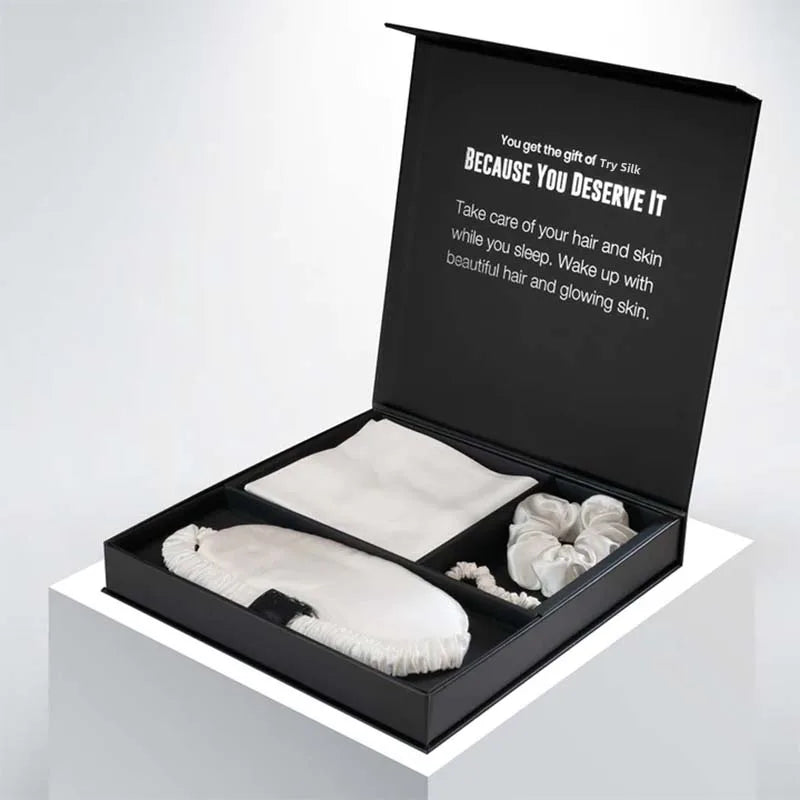 100 % Mulberry Silk Sleeping Gift Sets for Womensilk Pillowcase Eye Mask and Hair Scrunchie Gift Set