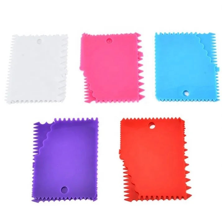 New 3Pcs Plastic Dough Icing Fondant Scraper Cake Decorating Smoother Set