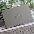 Customized Grey Texture Paper Embossed Business Card Personalized logo Printing Jewelry Gift Insert Card Luxury Thank You Cards