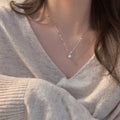 S925 Sterling Silver Single Diamond Hexagon Necklace Tile Chain Hexagon Pendant Necklace for Women
