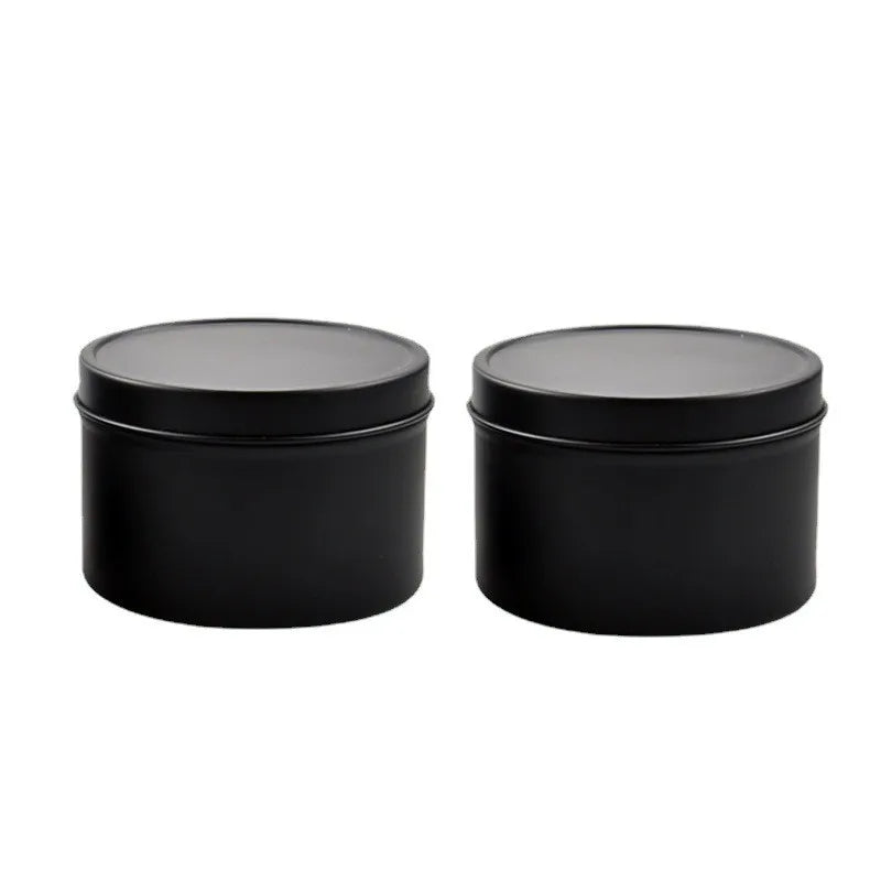 High Quality Metal Empty Round Tin Gold & Matte Black & Glossy Silver 4oz 8OZ Candle Jar Cans Scented Making Candle Tin with lid