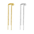 Wuqie 2022 New Fashion Sterling Silver Trendy Long Tassel Chain Clip Earrings Simple Ear Cuff Jewelry
