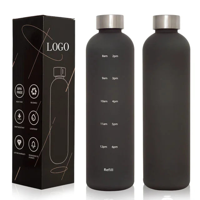 Hot Sale Reusable 32 OZ Drinking Bottle Motivational Plastic 1 Litre Leak-proof Water Bottles With Times to Drink