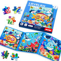 Magnetic Jigsaw Puzzle Book for Kids Travel Friendly Paper Preschool Learning Educational Toy
