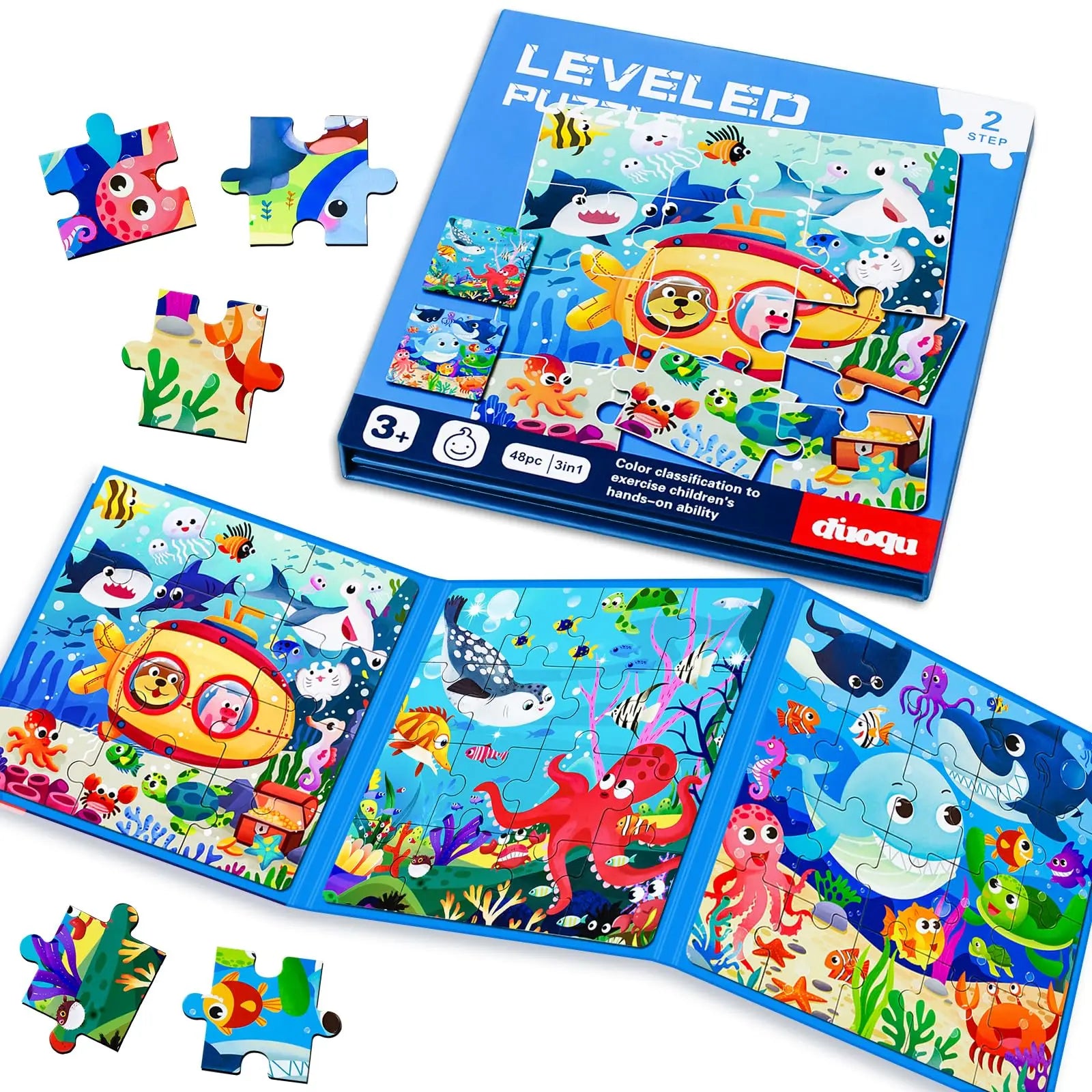 Magnetic Jigsaw Puzzle Book for Kids Travel Friendly Paper Preschool Learning Educational Toy