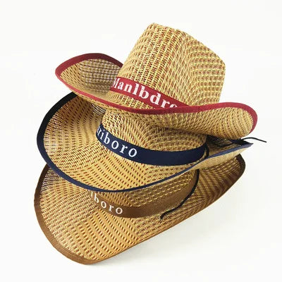 Sun Hats Men Women Flat Top Wide Brim Band Casual Outdoor Beach Straw Women Hats Summer Spring White Black Formal Dress Sun Hats