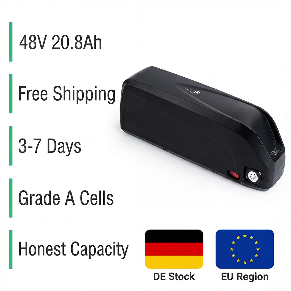 48V Battery Pack 20.8Ah Lithium Ion Baterie for Ebike Scooter Tricycle German Warehouse Fast Shipping Akku Case Set 50A BMS