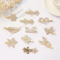 Custom Design Silver Gold Diamond Jewelry Hair Accessories Butterfly Hairpin Crystal Girls Hair Clips