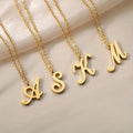 Fashion Stainless Steel Necklaces Gold Plated A-Z 26 Single Letter Pendant Necklaces for Couple Jewelry Gift