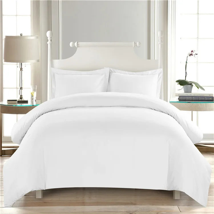 High Quality European Classic Plain White Fluffy Soft Sanding Knitted Comforters Duvet Cover Sets
