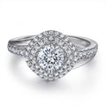 Fine Jewelry Factory Direct Supplier Sterling Silver 925 Round Brilliant Cut Rhodium Plated Zircon Ring for Women Customizable
