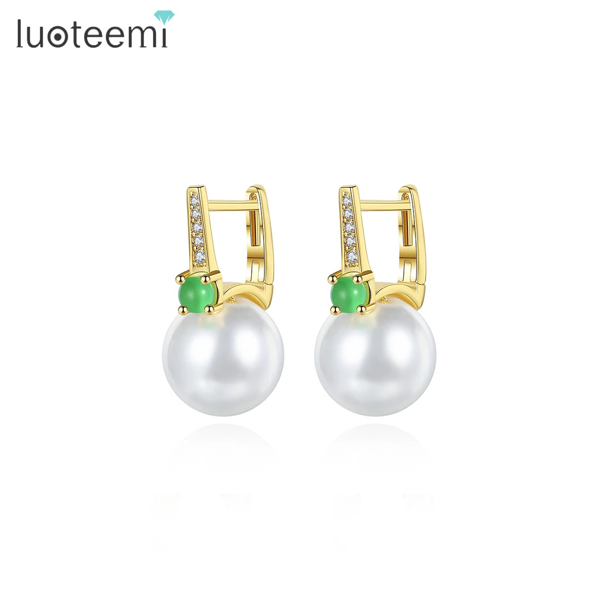 LUOTEEMI Modern 2023 Charm Trending Jewelry Fashion Woman Trendy Zircon Clip-On Earring Clip Earing