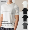 Autumn New Luxury Fashion Designer T-Shirt High Quality Men's Knitted Woven Sweater with O-Neck Short Sleeve Famous Brand