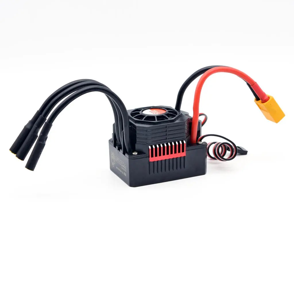 Waterproof 60A ESC for Brushless Motor High-Speed RC Car Tank 2-3S Lipo 1/10 Scale Red Black Plastic Metal ESC for RC Hobbyists