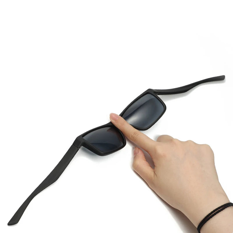 Unisex TPEE Rubber Flexible Frame Square Polarized Sunglasses Adult Men Women Soft Black Shades Sun Glasses Gradient Tac Lenses