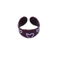 Cute Y2K Fashion Trendy Hand Painted Oil Dripping Heart Enamel Ring Brass Material for Women and Girls