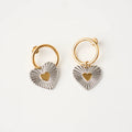 Latest Simple Classic Stainless Steel Gold Silver Plated Matching Love Heart Drop Earrings