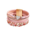 New Ethnic Style Irregular Stone Beads Bracelet Multi-layer Braided Leather Bracelet Vintage Love Leather Bracelets for Women