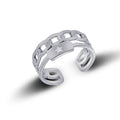 Classic Star Shaped Fine Stainless Steel Jewelry Ring Silver and Rose Gold Plated Hollow Geometric Inlay Design