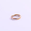 Fenny 18K Gold Plated Wholesale Simple Multi-circle Three Color Interlocking Stainless Steel Finger Ring Trend for Women