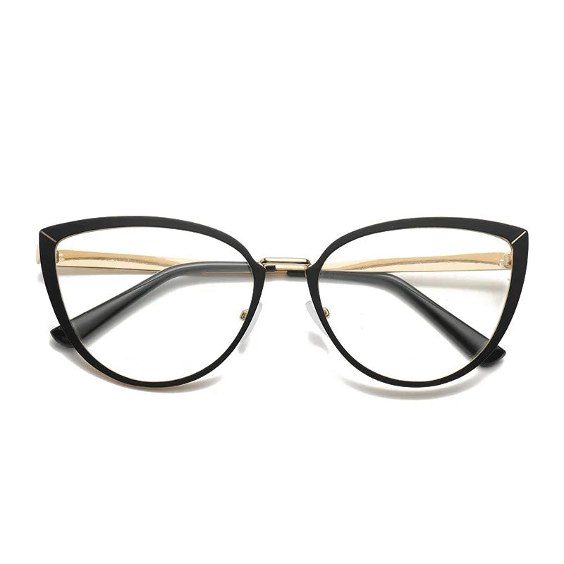 2023 Classic Luxury Ladies Tr90 Metal Eye Anti Blue Ray Computer Eyewear Adults Fashion Women Female Eyeglasses Cat Eye Glasses