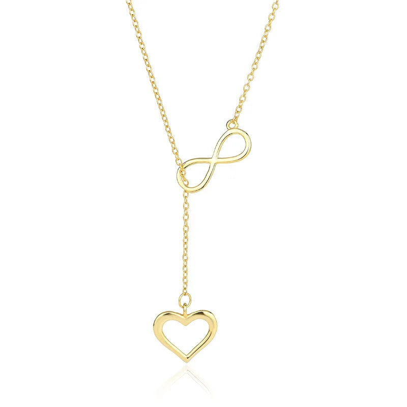 Fashion 925 Sterling Silver Infinity Tassels Hollow Hearth Pendant Necklace for Women Wholesale