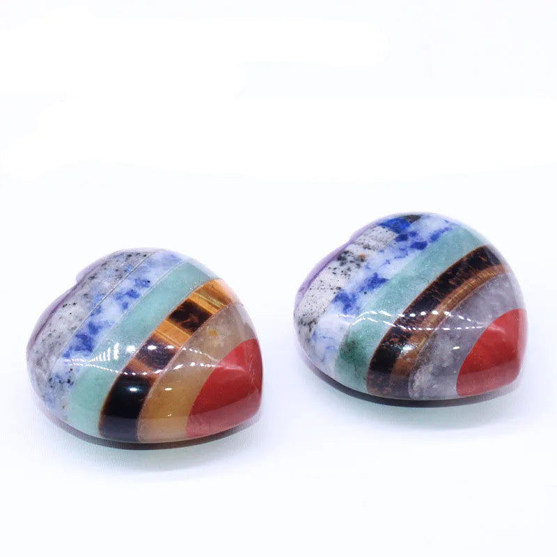 HZ 7 Chakra Gemstone Pendant Necklace Reiki Energy Healing Crystal Pointed Dowsing Divination Pendulum