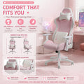 HOBOT Modern Ergonomic Fabric Racing  Pink Swivel Racing Gaming Chair