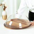 Nordic Wooden Cake Plate Dessert Bread Plate Pastry Dessert Table Display Tray  Wood Cake Stand With Dome Lid