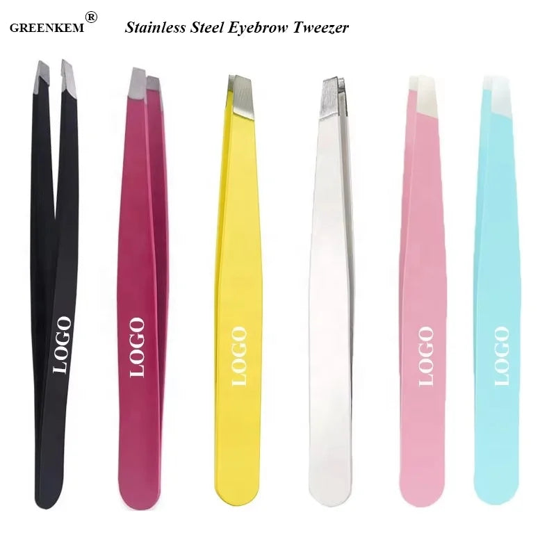 New Hot Stainless Steel Eyebrow Tweezer Set Cosmetics Personalized Professional Slanted Eyebrow Tweezer