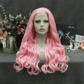 High Density 150% 180% Colored Wig pink Color Futura Heat Resistant Fiber Middle Part t Part Synthetic Wig