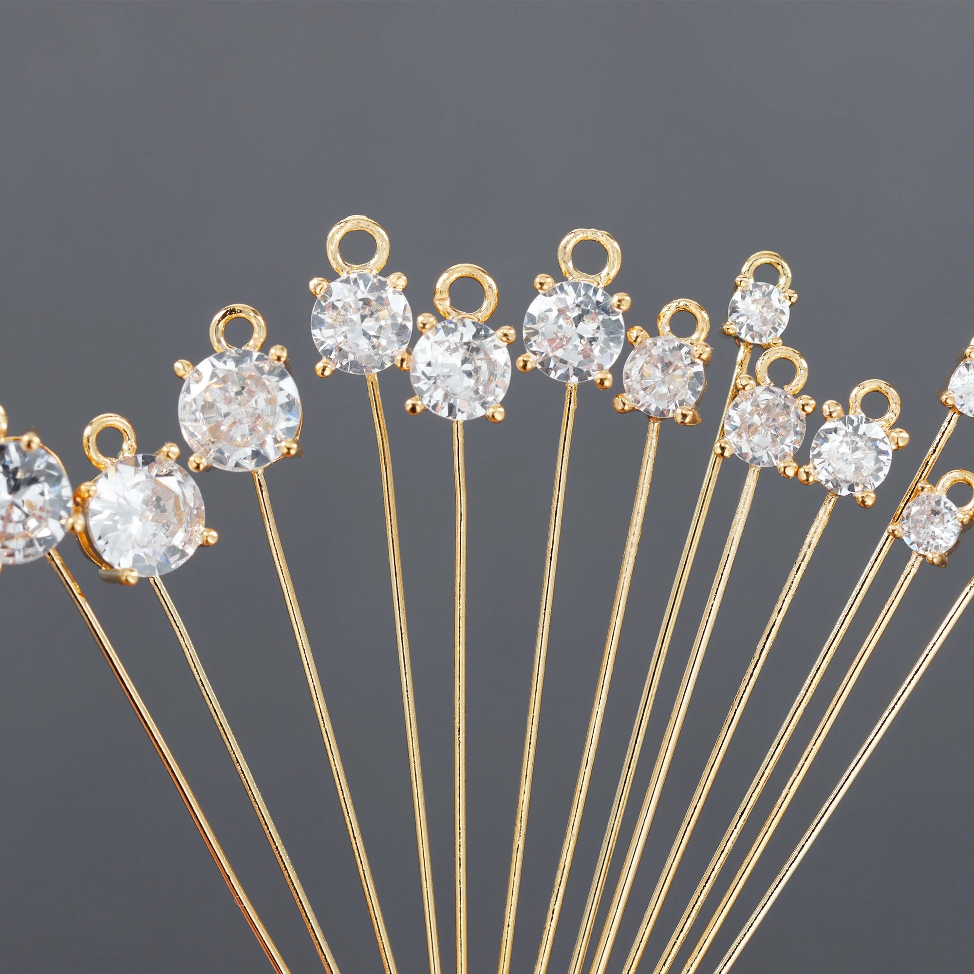 MA16  10pcs/lotdiy Jewelry Accessoriesneedle18k Gold Platedcopperzirconspass REACHnickel Freemaking Findings