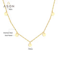 Ason Fashion Jewelry Custom Name Letter Stainless Steel Vintage Chain Necklace 18k Gold Plating Round Pendant Necklace for Women
