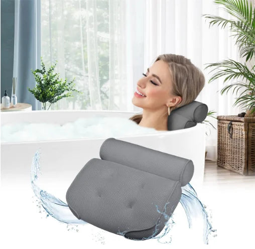 3D MESH   Non Slip Waterproof  Bathtub Pillow  for Home Spa Relax Back and Body With Suction Cups