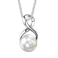 Huitan Stainless Steel Chains Women Girls Elegant Silver Large Single Pearl Pendants Jewelry Pendant Necklace