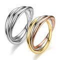 Tik Tok Hot Sale Three Lives III Ring Interlocking Band Rings Stainless Steel Couple Ring MegaBDM