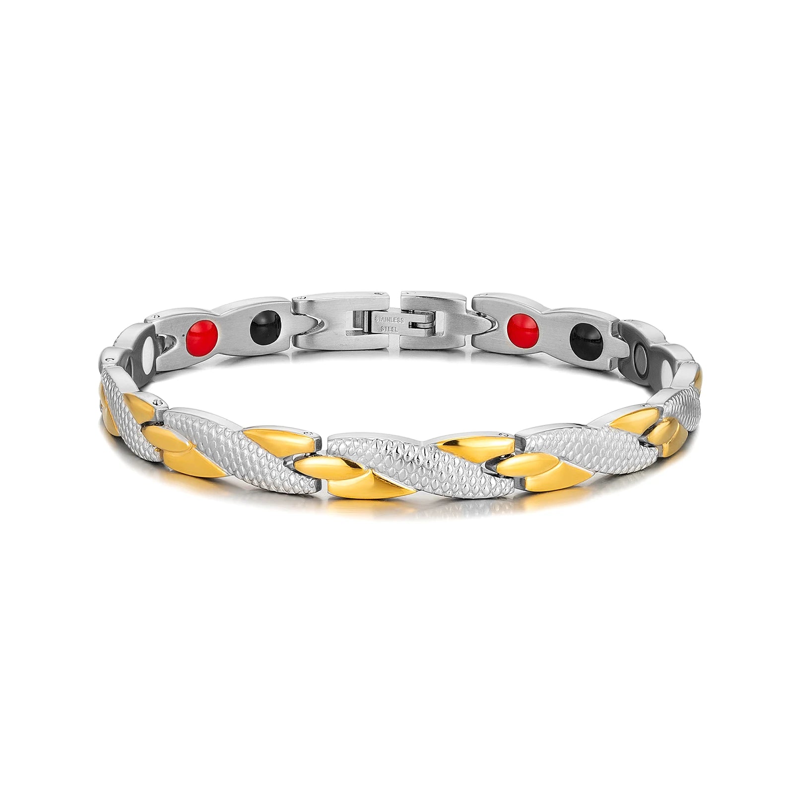 Factory Wholesale Man Jewelry Stainless Steel Health Bio Energy Bracelet Magnetic Silver Man Bracelet