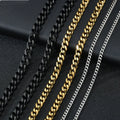 18 K Gold Plated Stainless Steel Cuban Chain Necklaces for Men