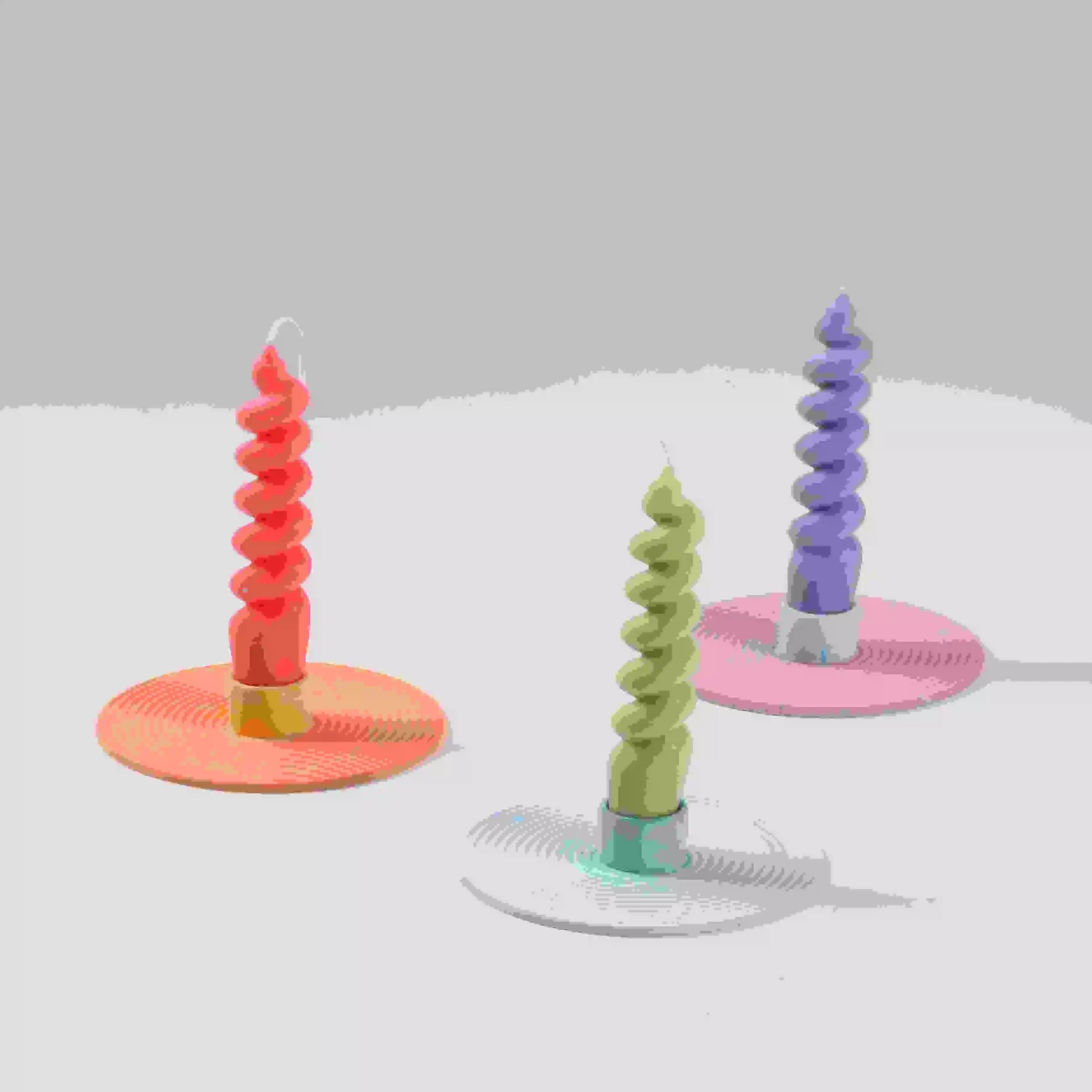 Nicole Handmade Eco-Friendly Dishwasher Safe Twisted Long Shape Rotation Screw Rod Candlelight Silicone Dinner Taper Candle Mold