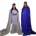 New Design Africa Clothing for Women Dress Sequin Mesh Gauze African American Clothing Two-piece Dress Sequin Abaya