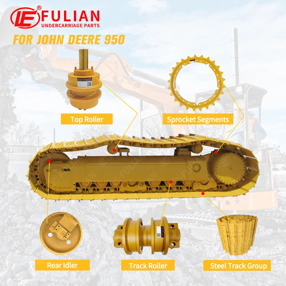 950 Bulldozer Undercarriage Parts Track Link Assembly Bottom Roller Sprocket Top Carrier Roller Idler for John Deere