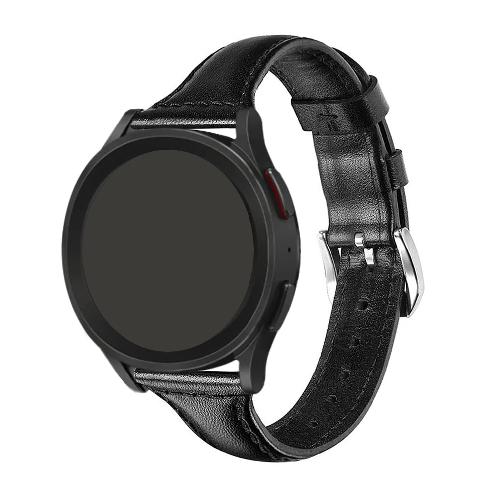 Best Seller 20mm Slim Genuine Leather Watch Band Universal Strap for Samsung Galaxy Watch4 Classic Watch5 Pro 44mm 45mm 46mm