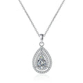 Custom Personalised 925 Sterling Silver Chain 1ct Pear Cut Moissanite Pendant Diamonds Necklace Full Pave Fashion Jewelry Gifts