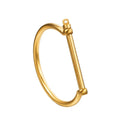 Craft Wolf Custom Jewelry Gold Silver Titanium 316L Stainless Steel Anchor Bangle Bracelet Custom Trendy Minimalist Jewelry